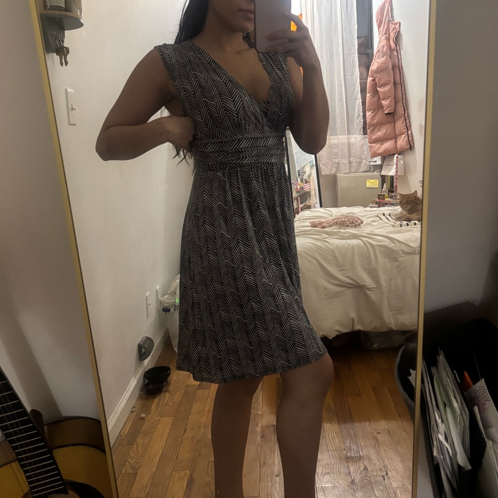Plenty by Tracy Reese/ Anthropologie petites black and white patterned dress